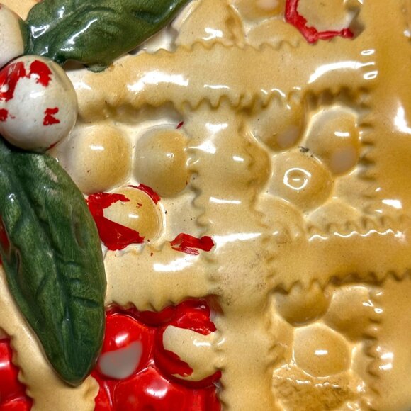Vintage Ceramic Pie Dish Cherry Pie Design 10.5" Decorative Display & Baking Dis - Picture 12 of 16